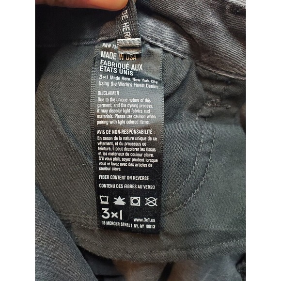 3X1 NYC Jeans Women Size 28 Black Denim Cotton Stretch Skinny Pockets Flat Front - Picture 9 of 10